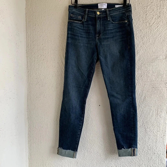 The FRAME Denim Le Skinny De Jeanne Raw Hem Size 29 - Picture 2 of 7